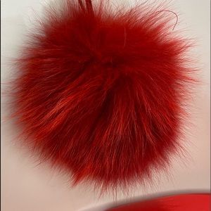 Brand new fox fur red dyed pouch